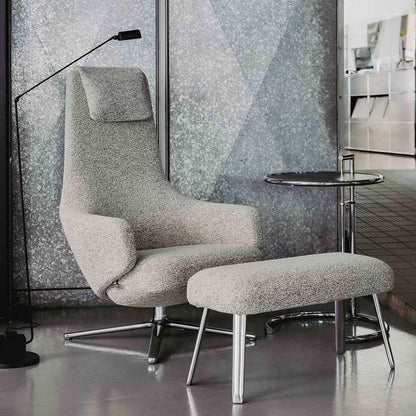 Repos Lounge Chair | Nubia 01 Ivory and Pearl Fabric Upholstery