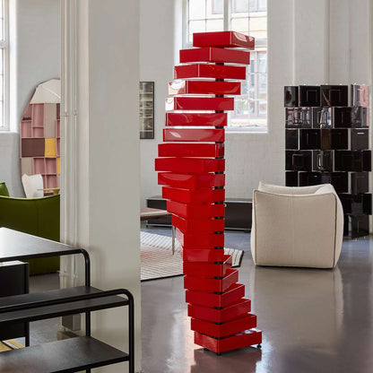 Revolving Cabinet | Red polished acrylic plastic