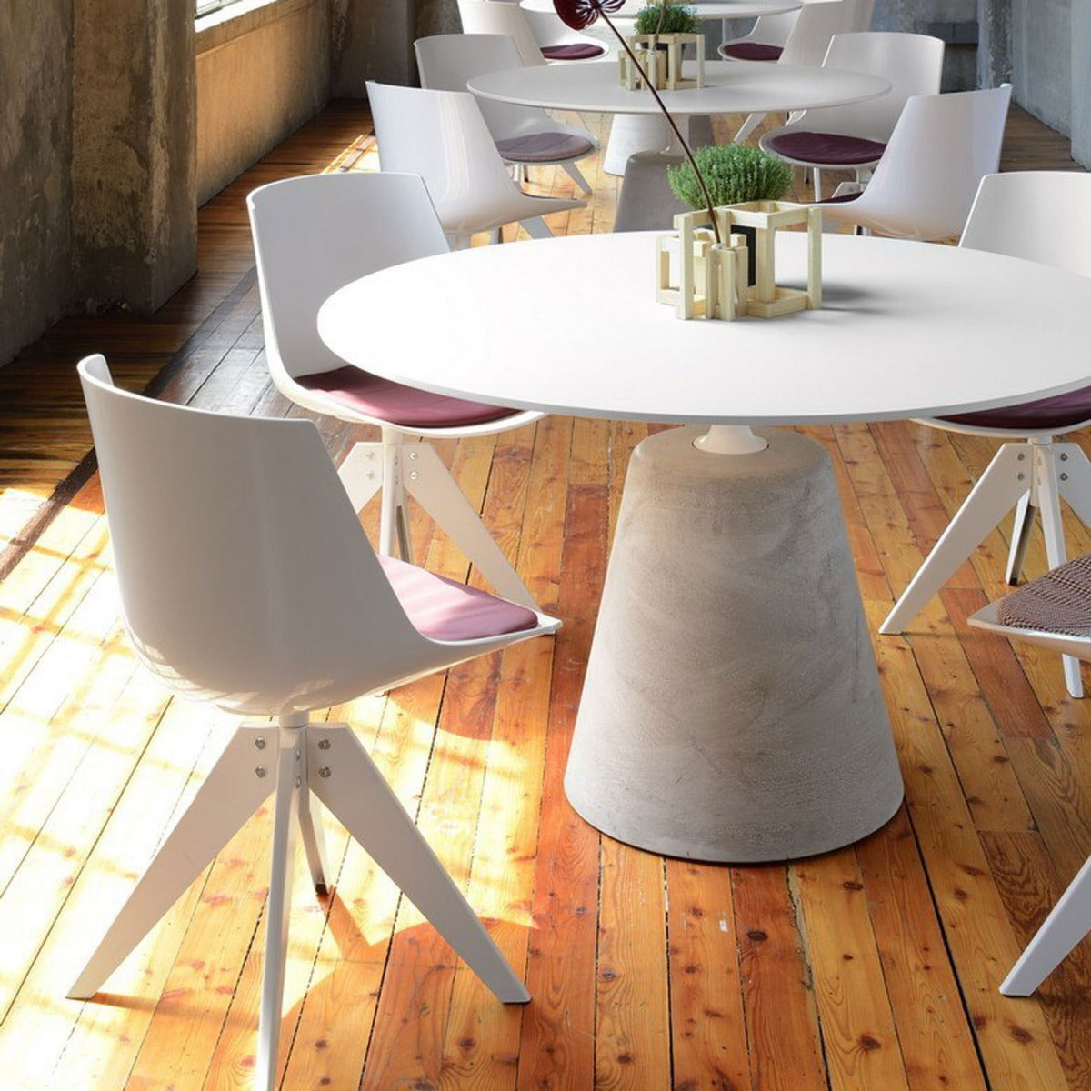 Rock Dining Table | White Cement Top