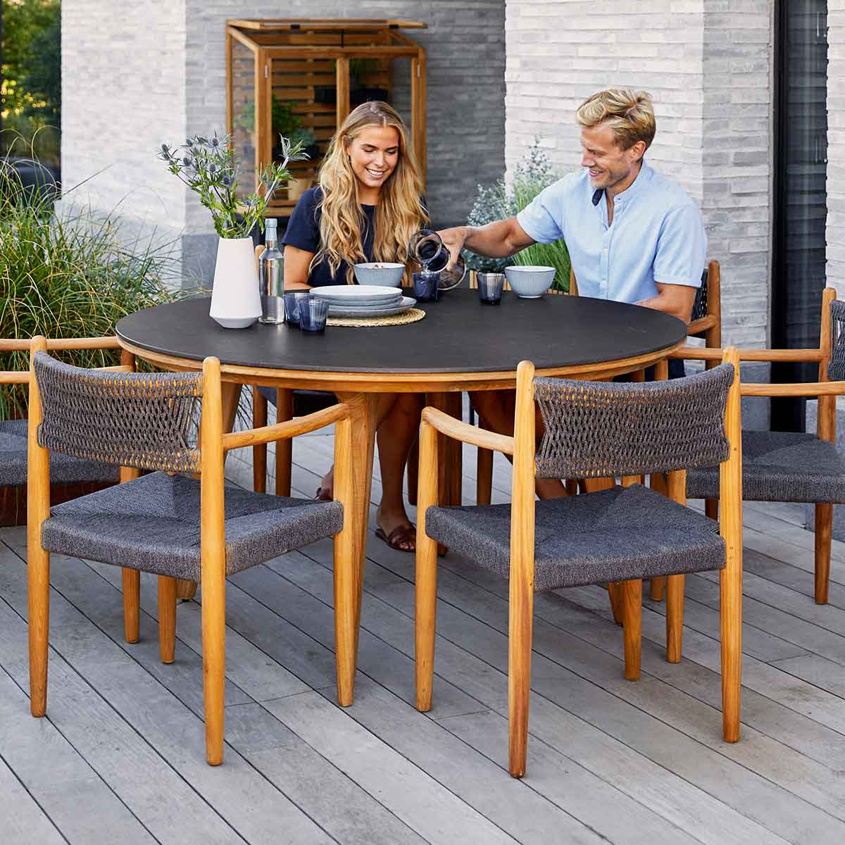 Royal Dining Chair | Dark Grey Soft Rope