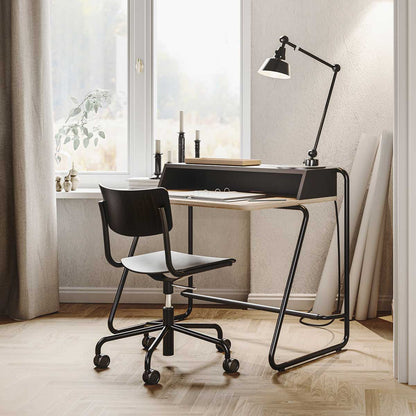 S43 Desk Chair | Black Stained Beech Seat and Back