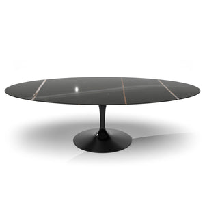 Saarinen Oval Dining Table | Sahara Noir Marble Top