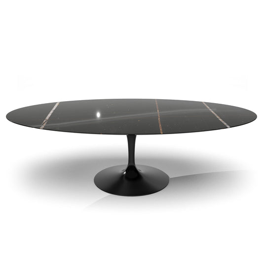Saarinen Oval Dining Table | Sahara Noir Marble Top