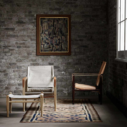 Safari Footstool | Natural Canvas Seat