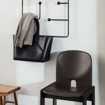 Scarpa 121 Dining Chair | Nero Saddle Leather Upholstery