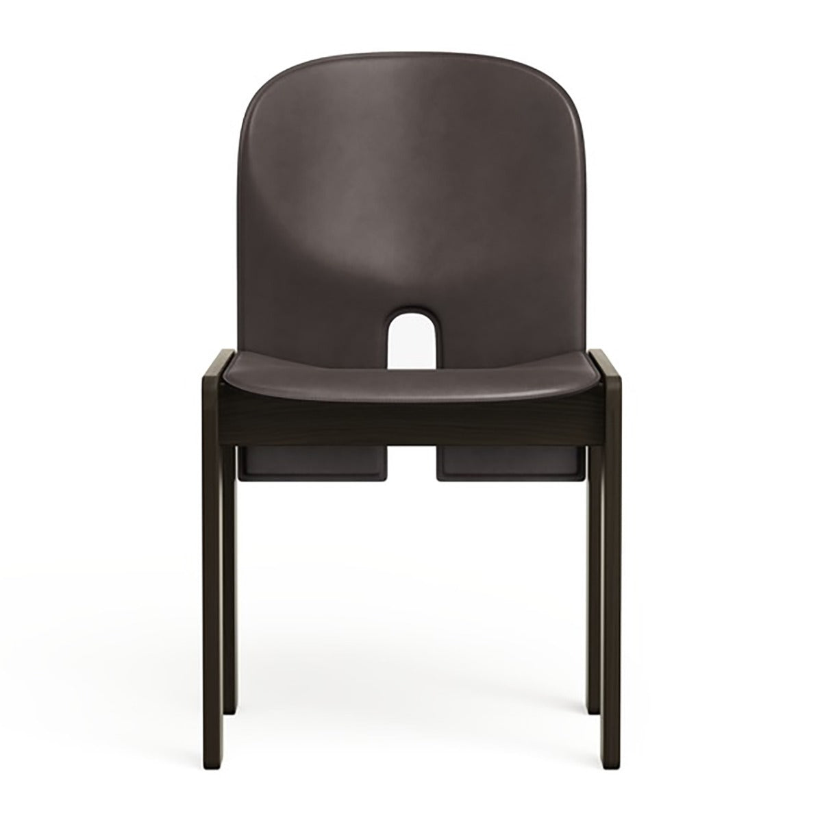 Scarpa 121 Dining Chair | Nero Saddle Leather Upholstery