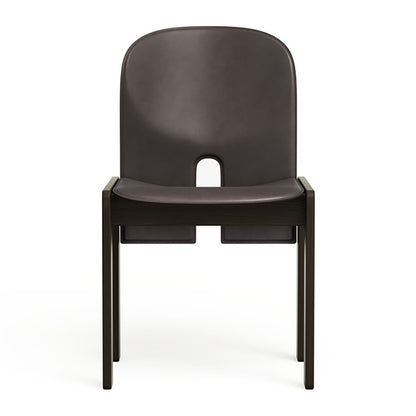 Scarpa 121 Dining Chair | Nero Saddle Leather Upholstery