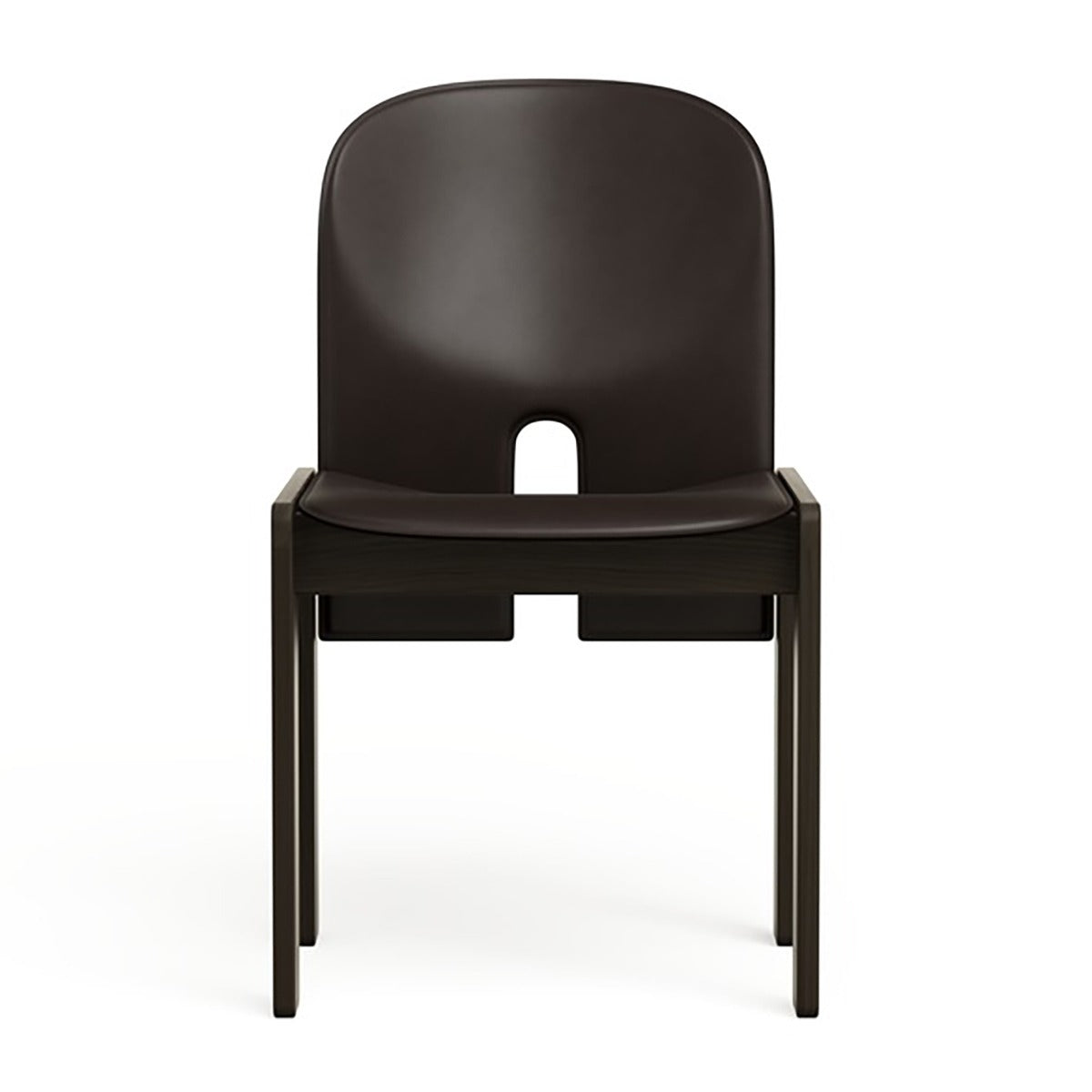 Scarpa 121 Dining Chair | Nero Saddle Leather Upholstery
