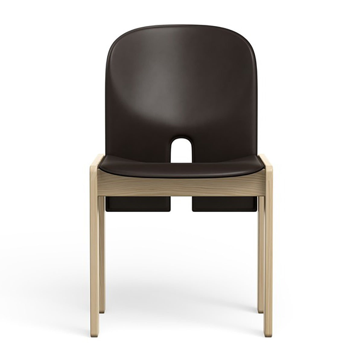 Scarpa 121 Dining Chair | Nero Saddle Leather Upholstery