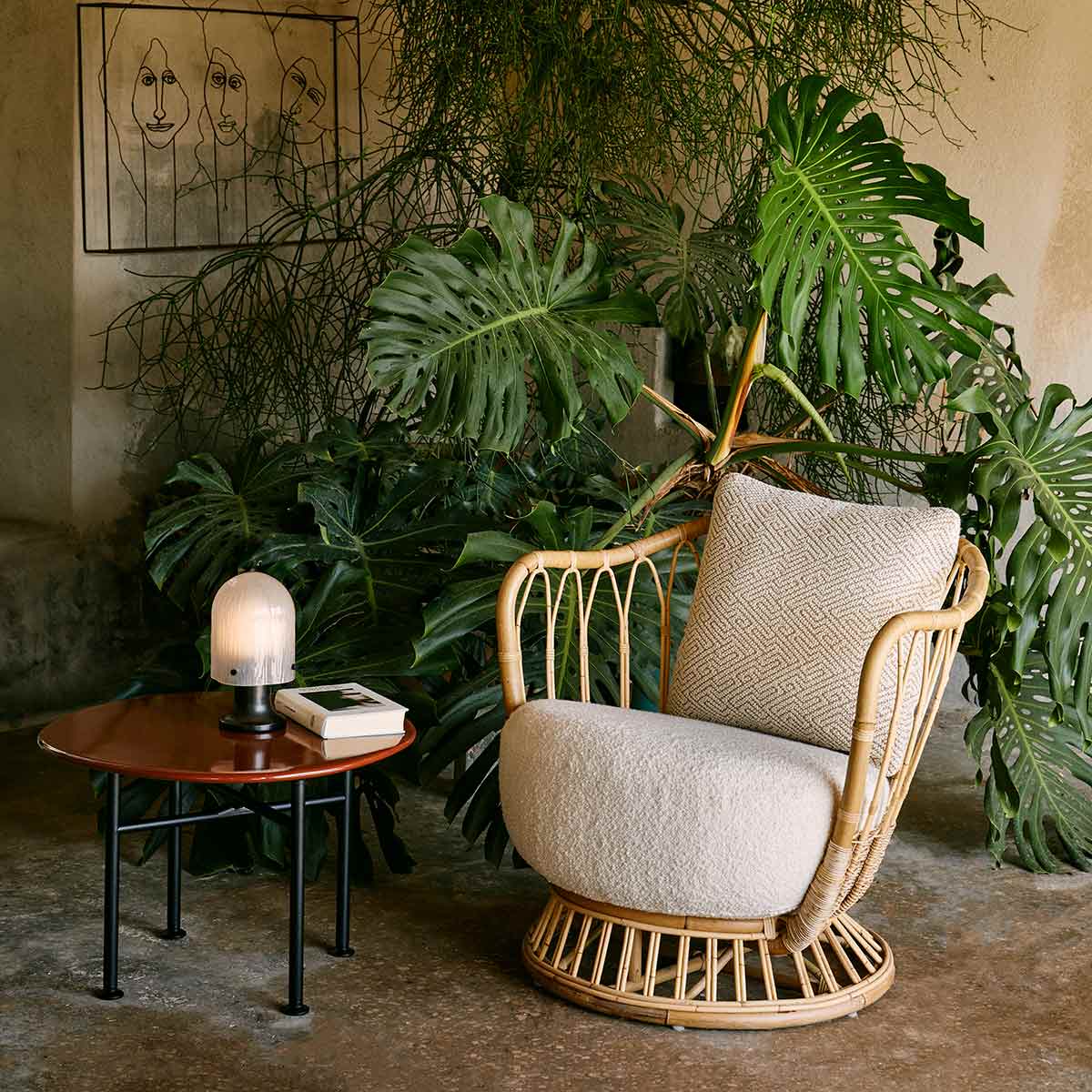 Seine Portable Lamp | White Glass Shade