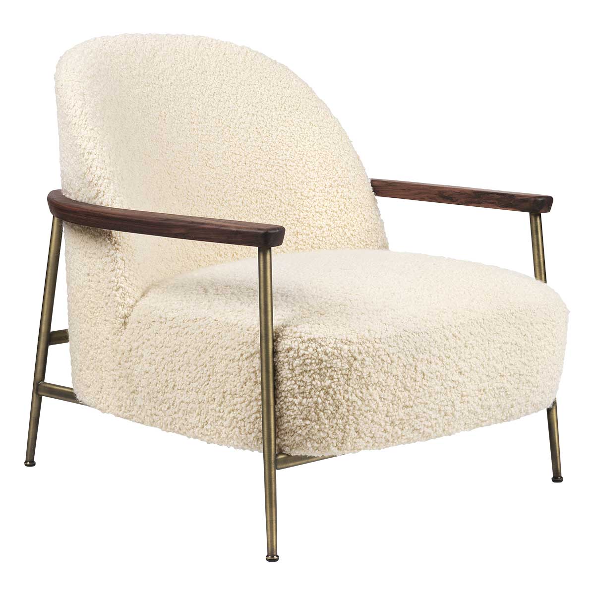 Sejour Lounge Chair with Arms | Ivory 001 Karakorum Fabric