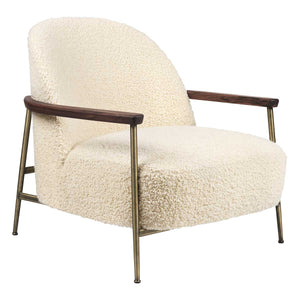 Sejour Lounge Chair with Arms | Ivory 001 Karakorum Fabric