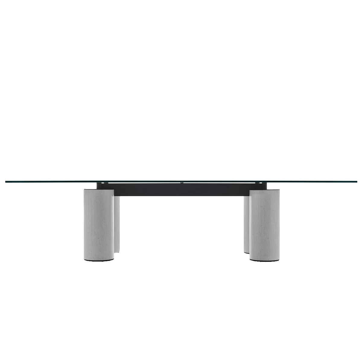 Serenissimo Rectangular Table | Extraclear Opalescent Glass Top with White Encaustic Base
