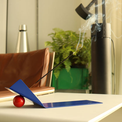 Shape of Flying Incense Holder | Blue with Red Ball