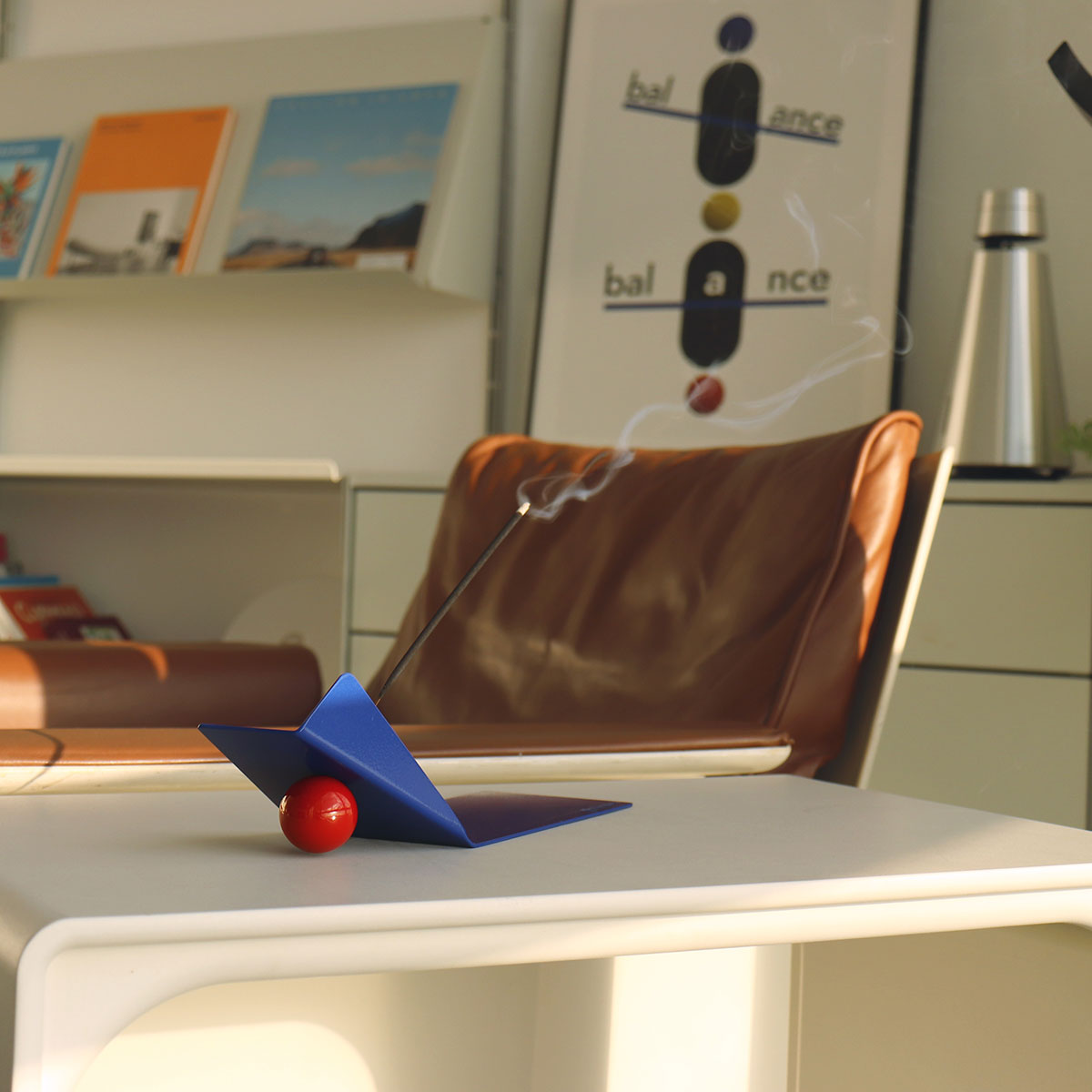 Shape of Flying Incense Holder | Blue with Red Ball