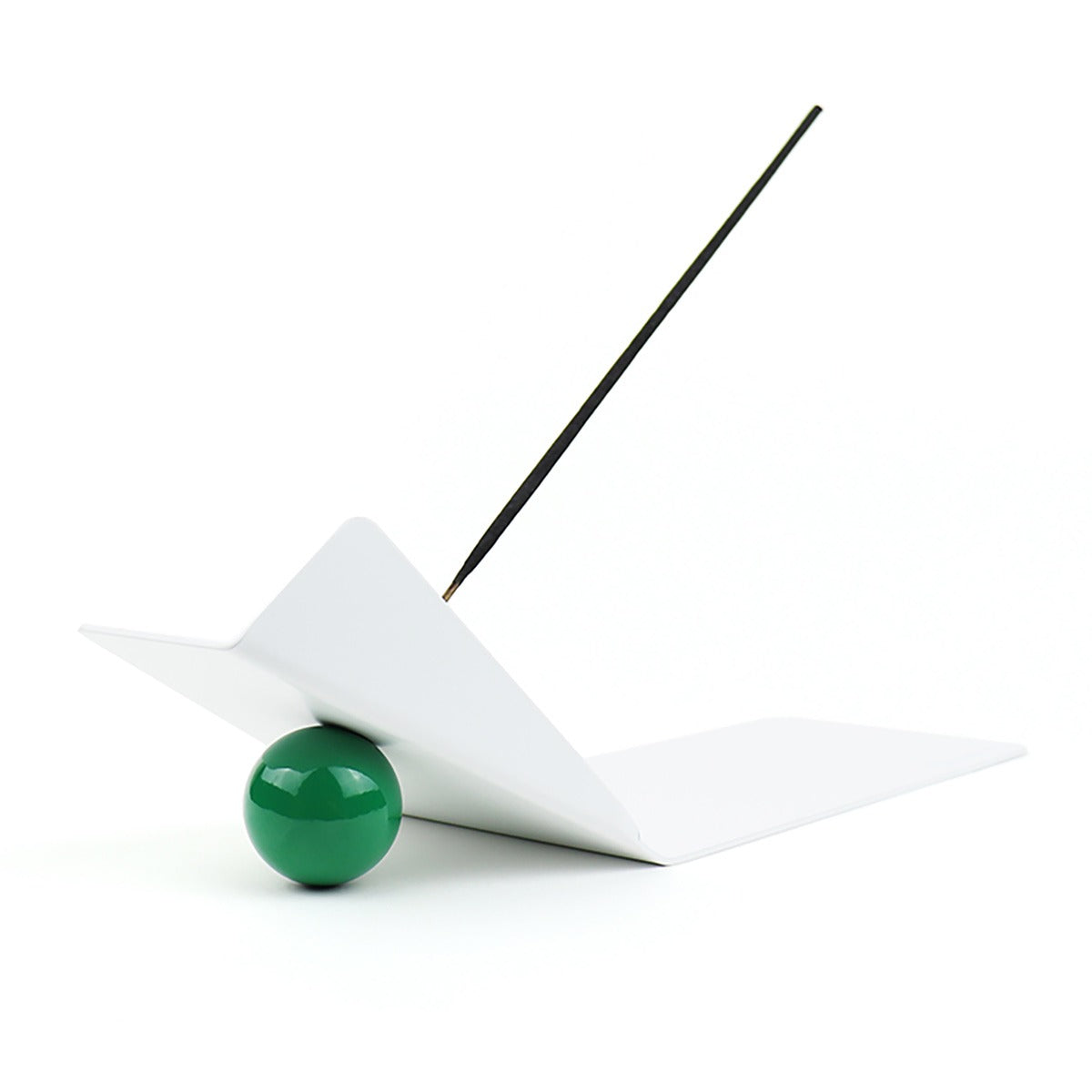 Shape of Flying Incense Holder | White with Green Ball