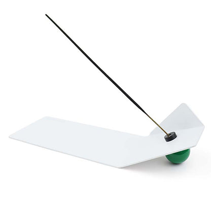 Shape of Flying Incense Holder | White with Green Ball