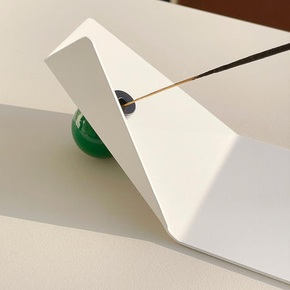 Shape of Flying Incense Holder | White with Green Ball