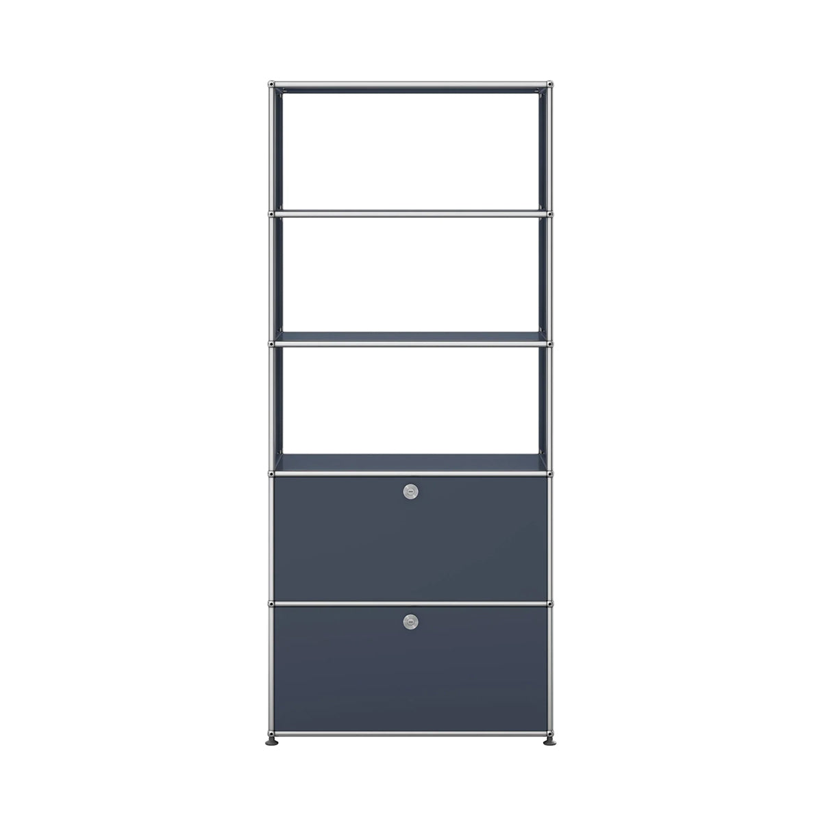 USM Shelving with Two Doors | Anthracite Lacquer Panels