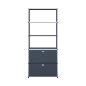 USM Shelving with Two Doors | Anthracite Lacquer Panels