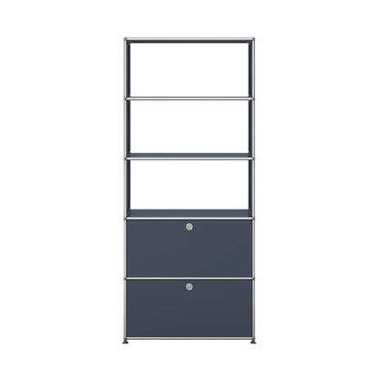 USM Shelving with Two Doors | Anthracite Lacquer Panels