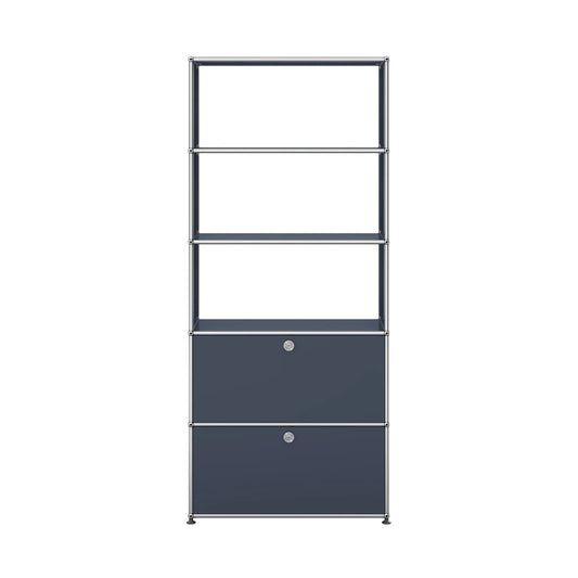 USM Shelving with Two Doors | Anthracite Lacquer Panels