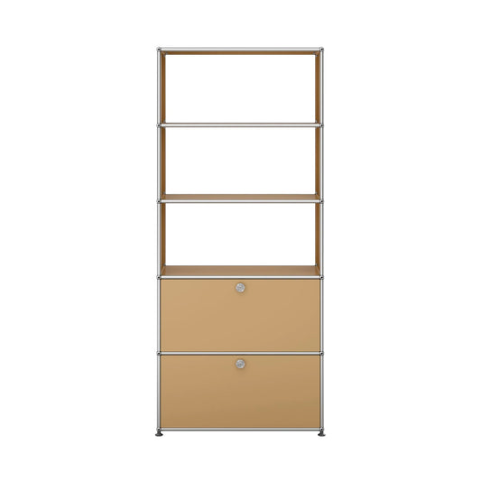 USM Shelving with Two Doors | Beige Lacquer Panels