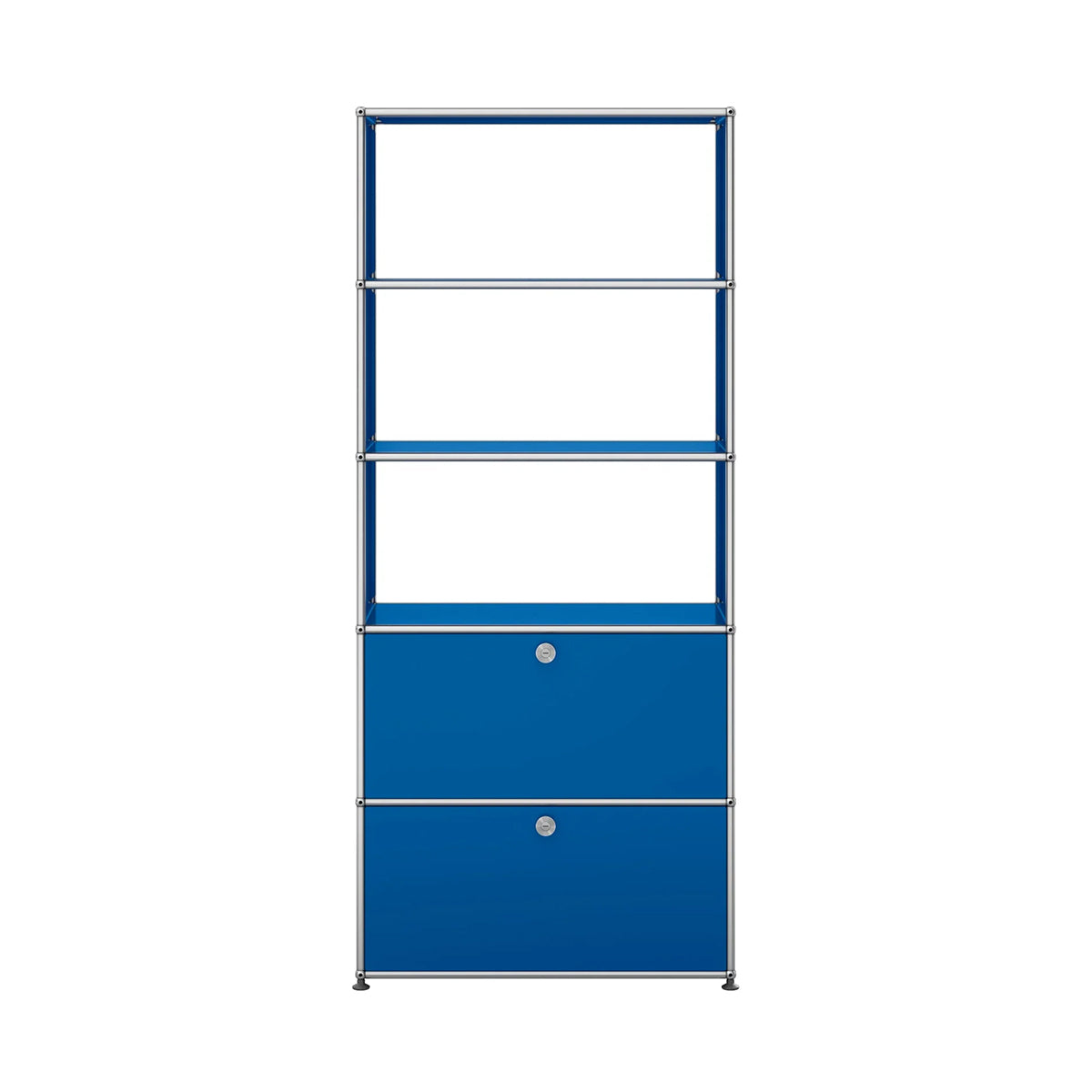 USM Shelving with Two Doors | Gentian Blue Lacquer Panels