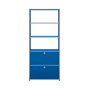 USM Shelving with Two Doors | Gentian Blue Lacquer Panels