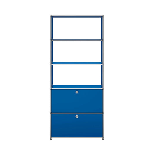 USM Shelving with Two Doors | Gentian Blue Lacquer Panels