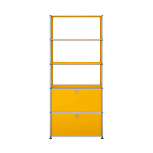 USM Shelving with Two Doors | Golden Yellow Lacquer Panels