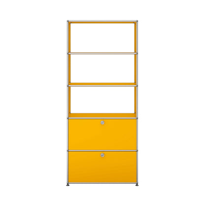 USM Shelving with Two Doors | Golden Yellow Lacquer Panels