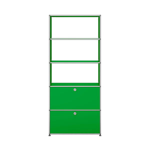 USM Shelving with Two Doors | Green Lacquer Panels