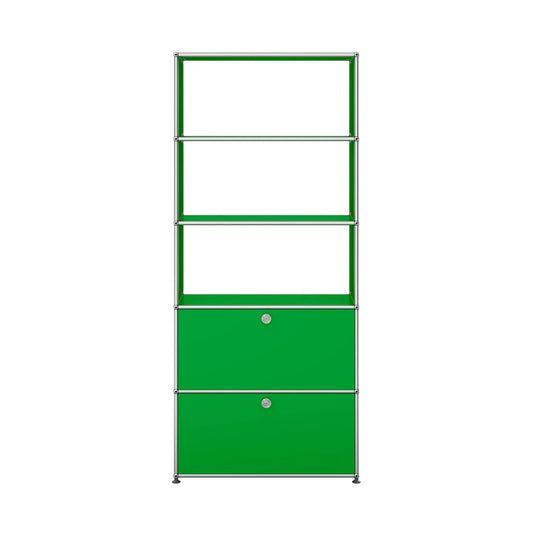 USM Shelving with Two Doors | Green Lacquer Panels