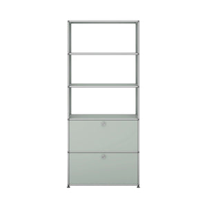 USM Shelving with Two Doors | Light Grey Lacquer Panels
