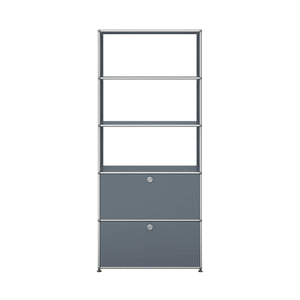 USM Shelving with Two Doors | Medium Grey Lacquer Panels