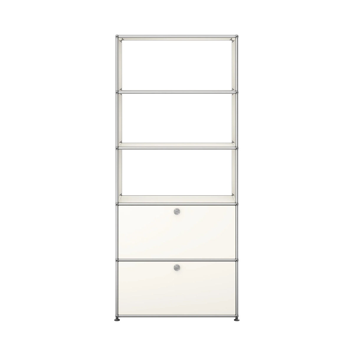 USM Shelving with Two Doors | White Lacquer Panels