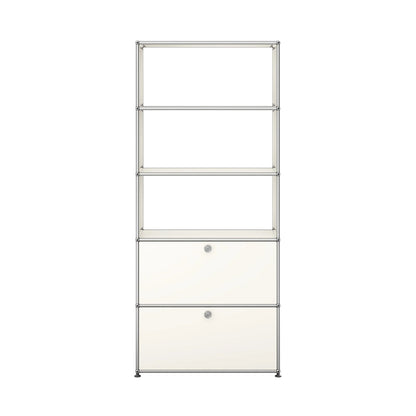 USM Shelving with Two Doors | White Lacquer Panels