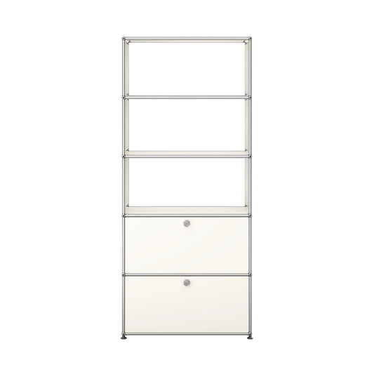 USM Shelving with Two Doors | White Lacquer Panels