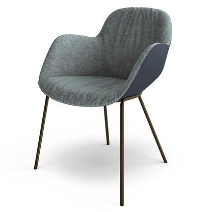 Sheru Dining Chair | Blue Bronze 7852 Togba Fabric
