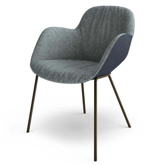 Sheru Dining Chair | Blue Bronze 7852 Togba Fabric