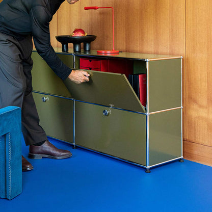 USM 4 Door Sideboard | Olive Green Lacquer Panels