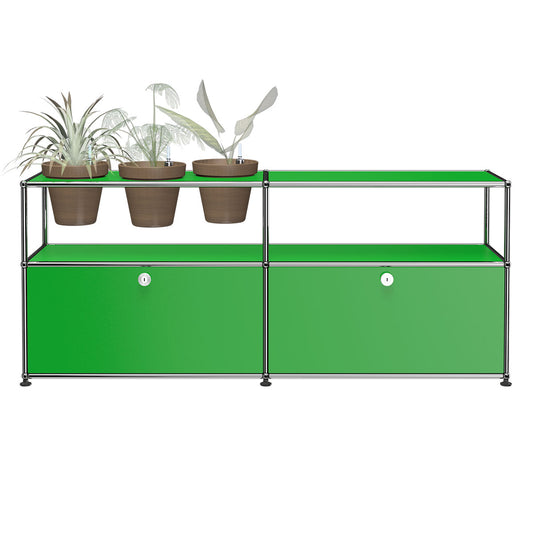 USM Sideboard with Flowerpots | Green Lacquer Panels