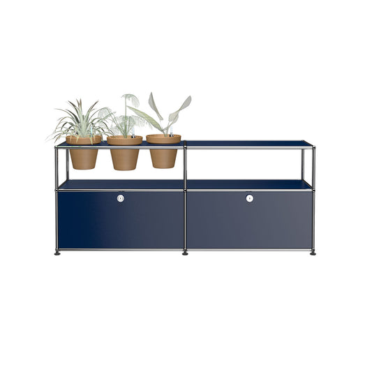 USM Sideboard with Flowerpots | Steel Blue Lacquer Panels