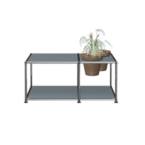 USM Side Table with Flowerpots | Medium Grey Lacquer Panels