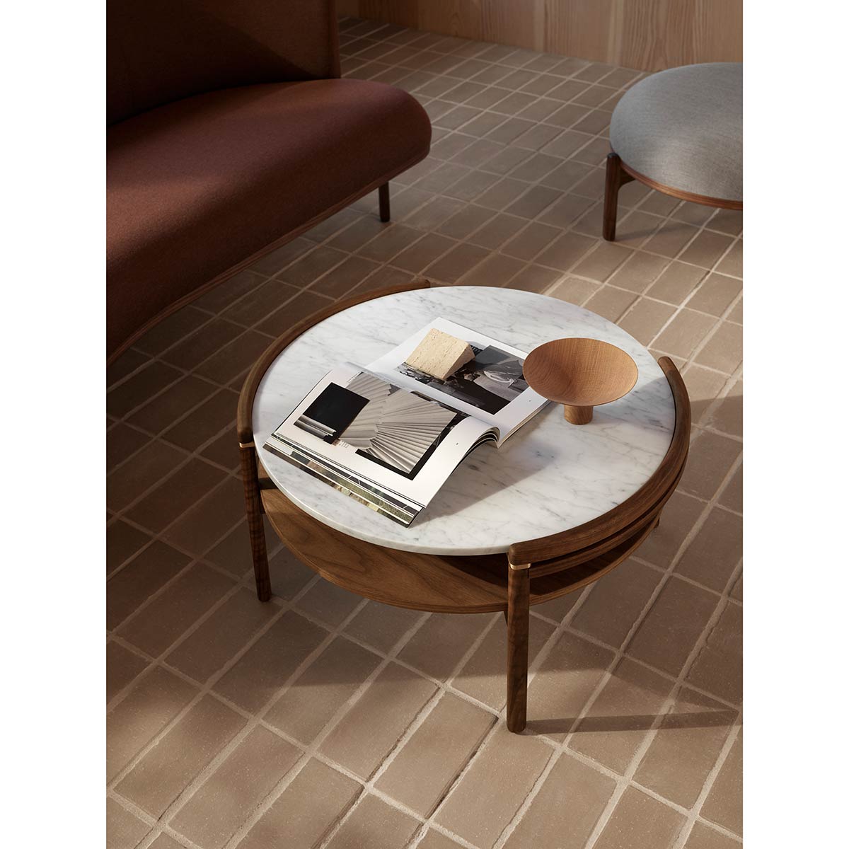 Sideways Coffee Table | White Marble Top