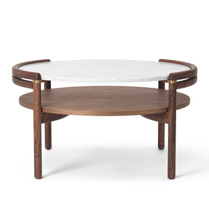 Sideways Coffee Table | White Marble Top