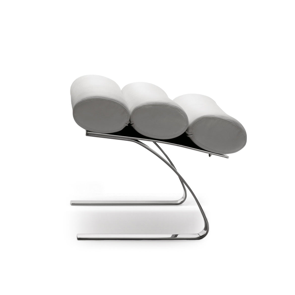 Sinus Footstool | Dura Leather 178 White