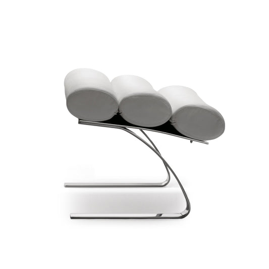 Sinus Footstool | Dura Leather 178 White