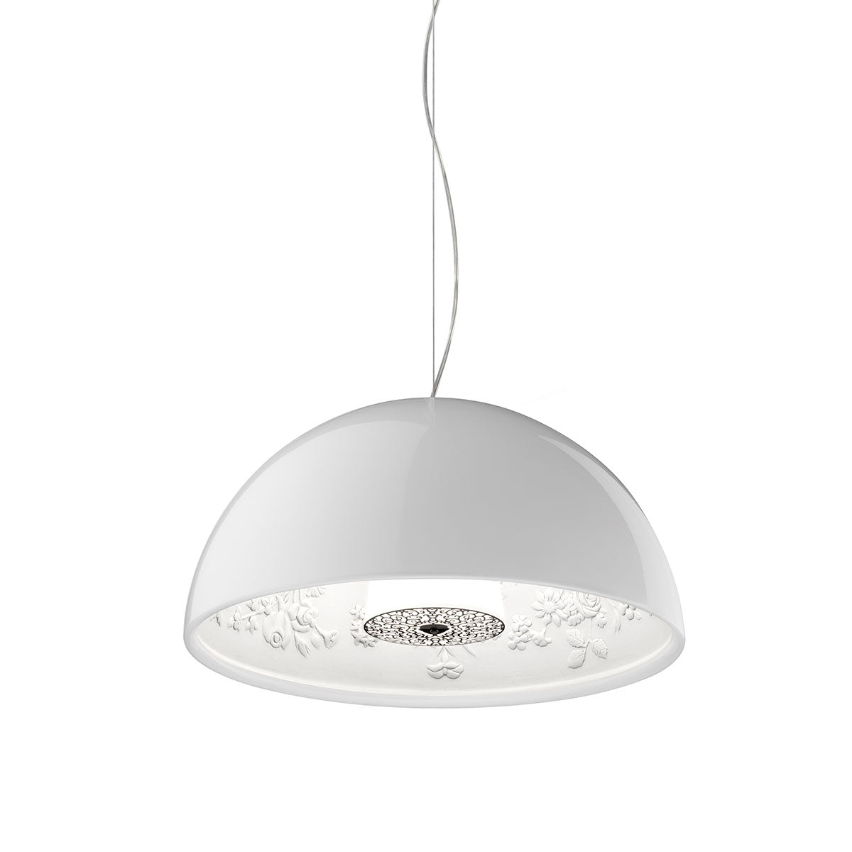 Skygarden Small Pendant Light | Glossy White Outer Shell